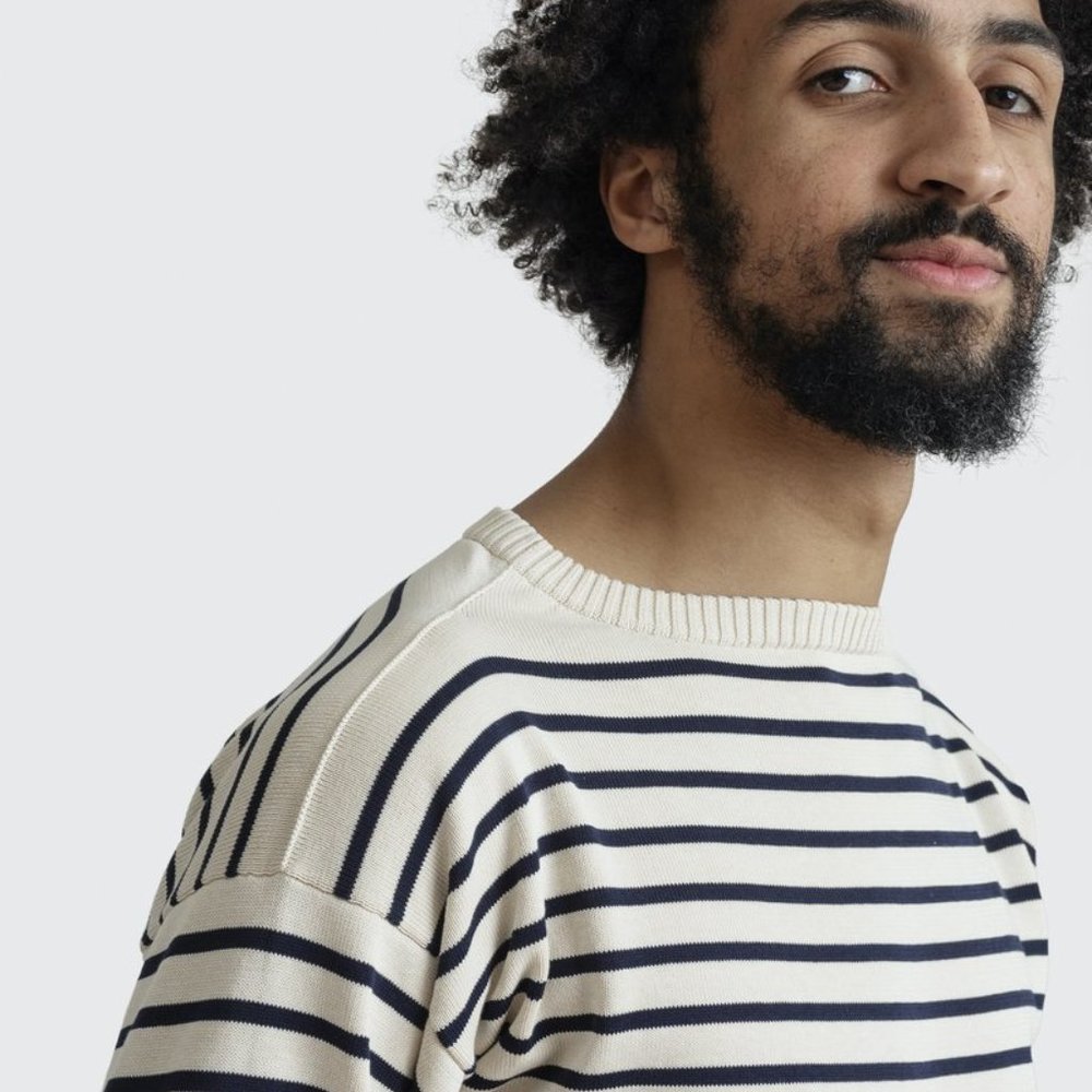 Andersen-Andersen Boatsman Shirt – Raw Cotton/Royal Blue Stripe | Size Small - Picture 3 of 5